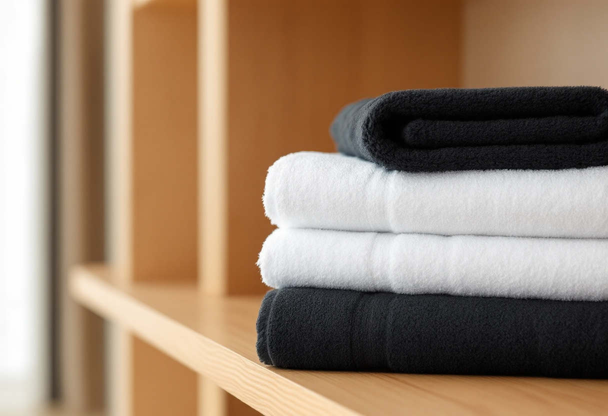 Fresh folded salon towels